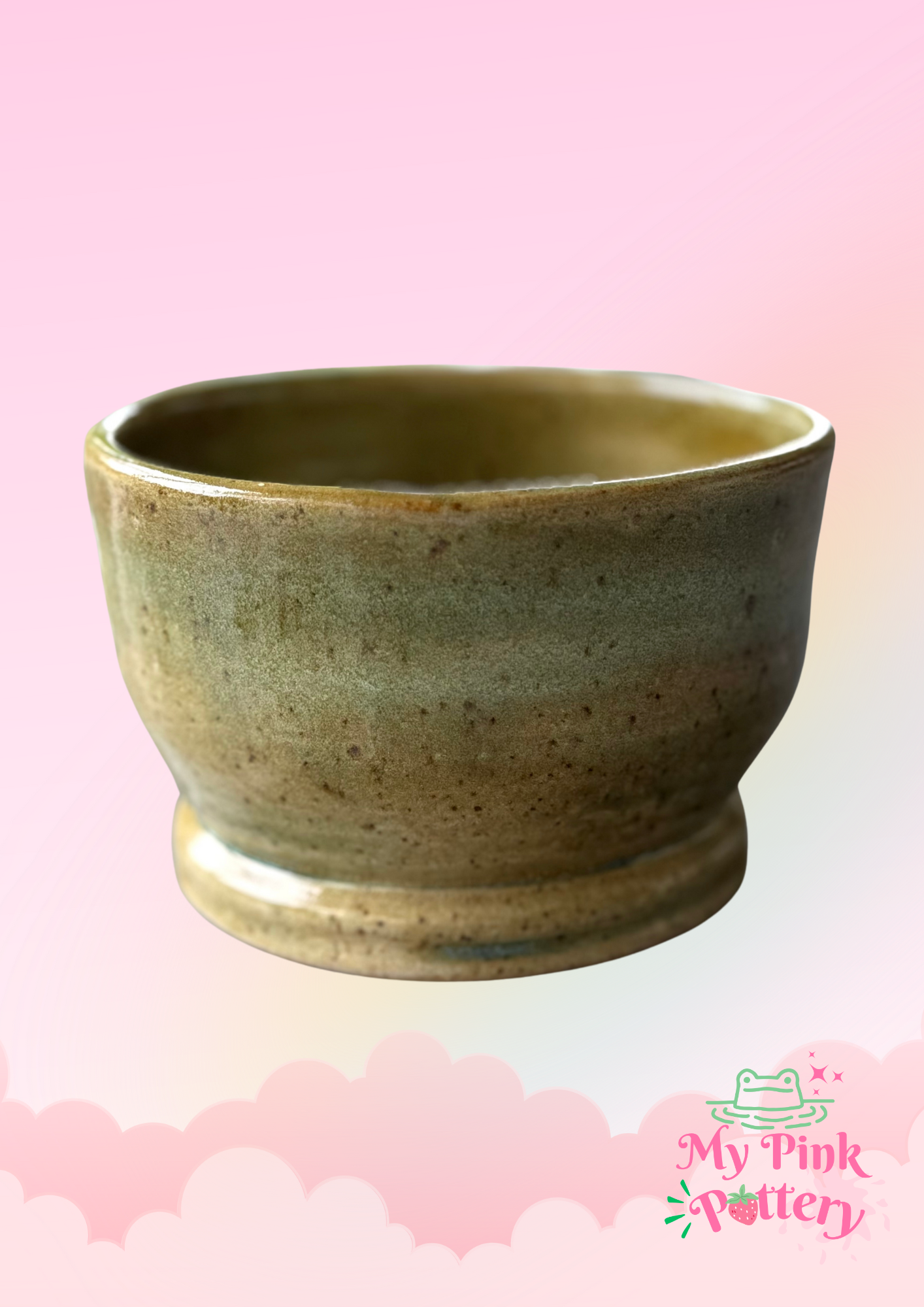 Green Moss Lollie jar  - stoneware
