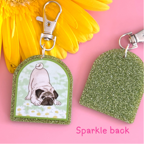 Pug Garden Arch_Shaped keychains
