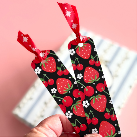 Ruby Strawberries_Ribbon Book Marks