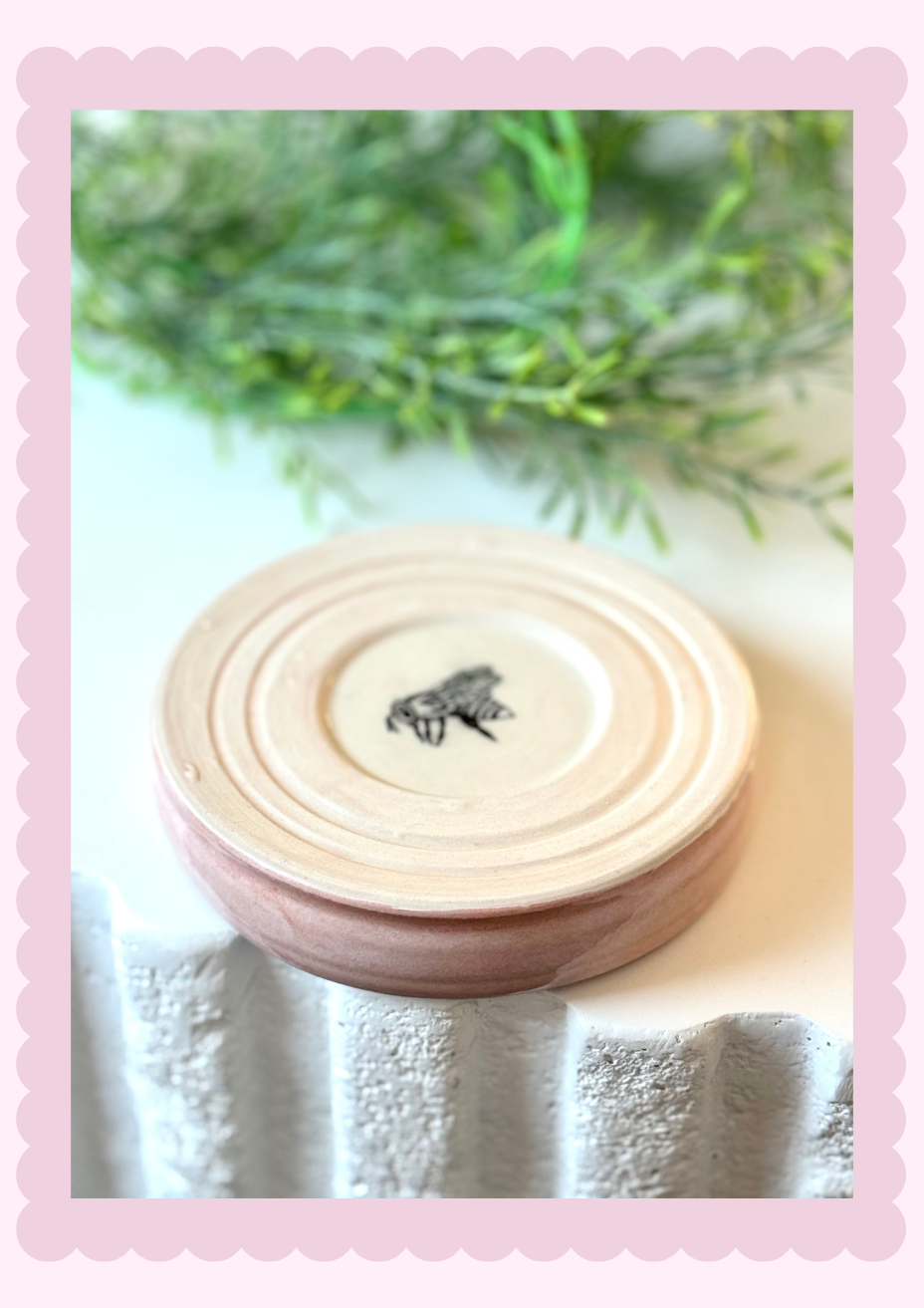 Spoon Rests_ Pink Floral Bee
