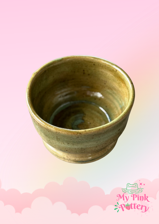 Green Moss Lollie jar  - stoneware