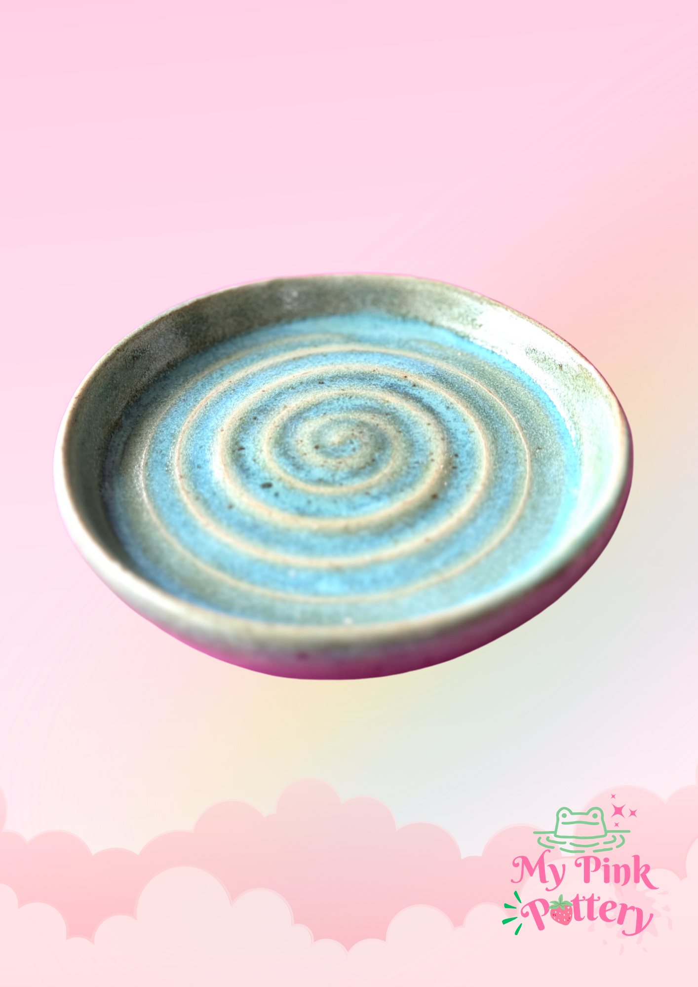 Organic style sea green swirl dish