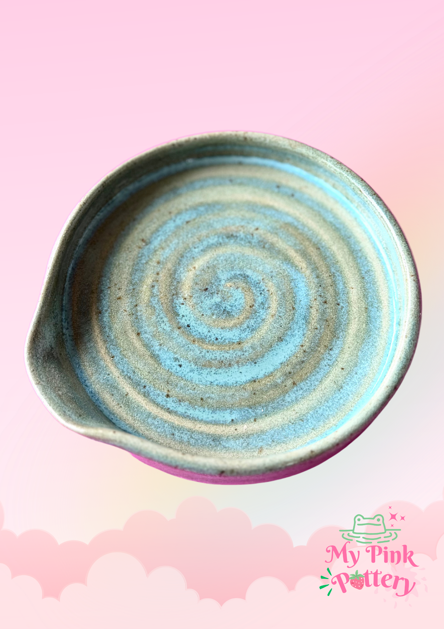 Sea Green Swirl Spoon Rest - (Stoneware)