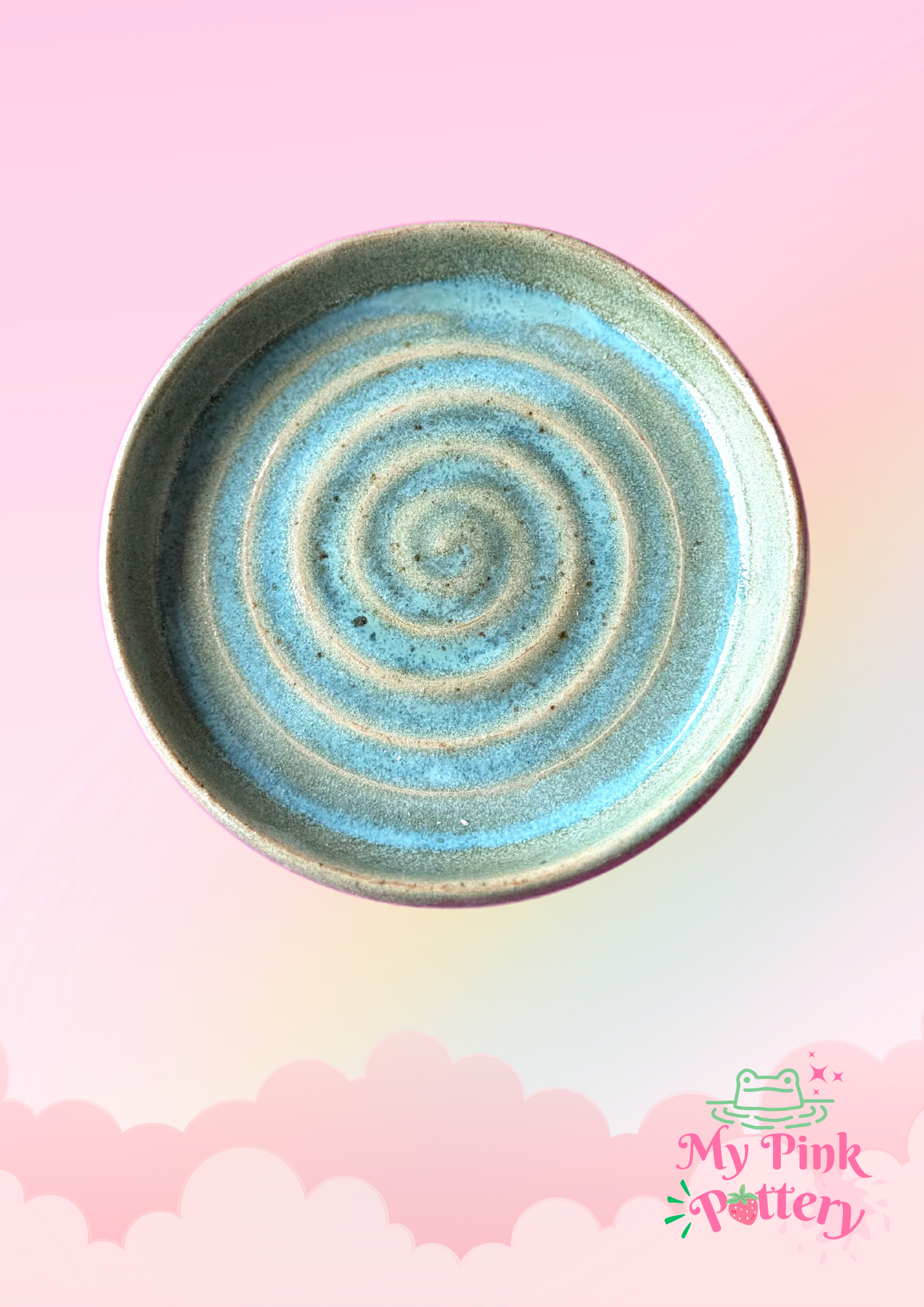Organic style sea green swirl dish