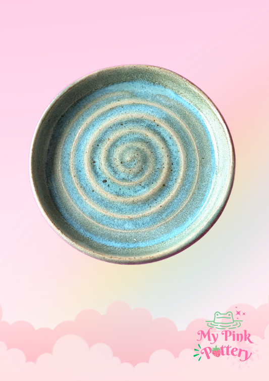 Organic style sea green swirl dish