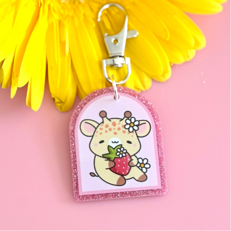 Berry Giraffe  Arch_Shaped keychains