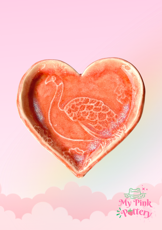 Peacock heart  Jewellery Tray_Melon colour