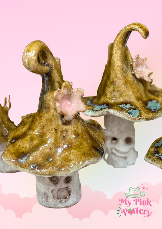Large Fairy Flower Mushies - (Stoneware)