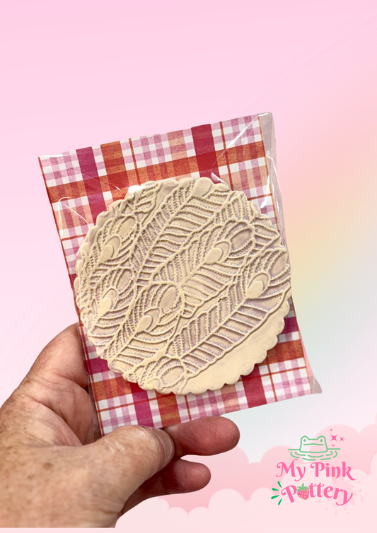 Peacock Feathers Coasters_Pink Ivory