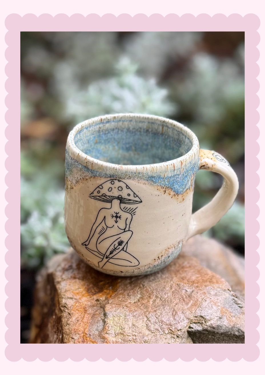 River Rock Mushie woman mug