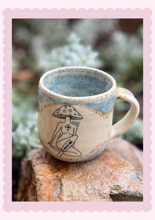 River Rock Mushie woman mug