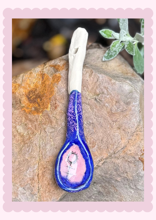 Symbol purple blue spoon