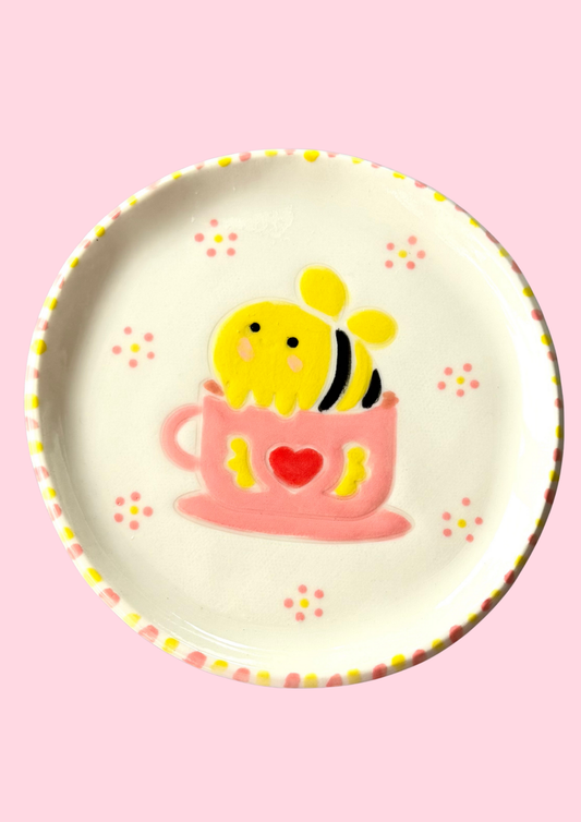 Tea cup Bee Plate