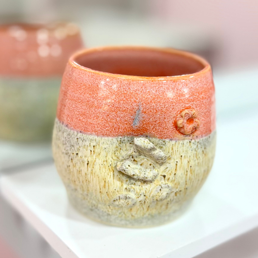 Wild Peach Butterfly Hive Hug Mug