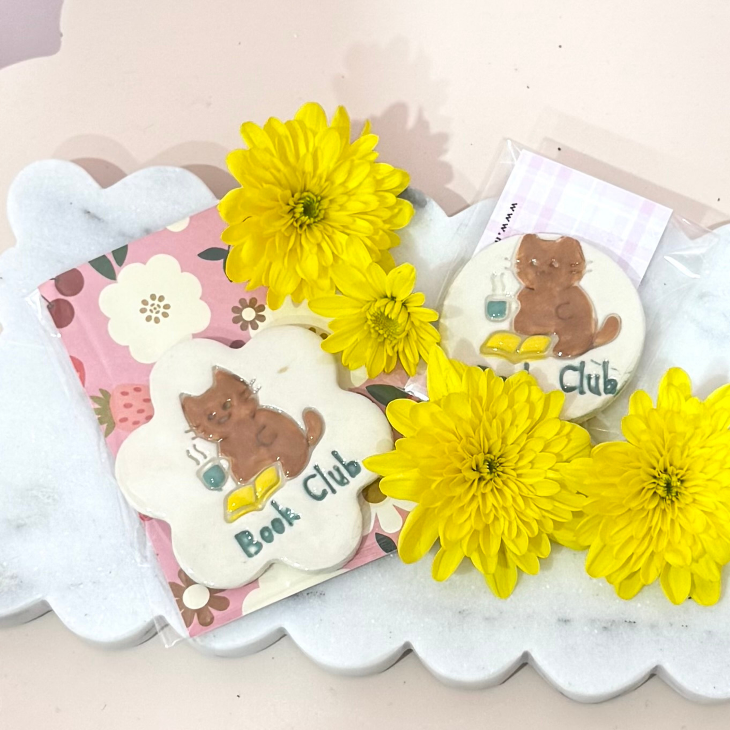 Kitty Cat Book Club Coasters