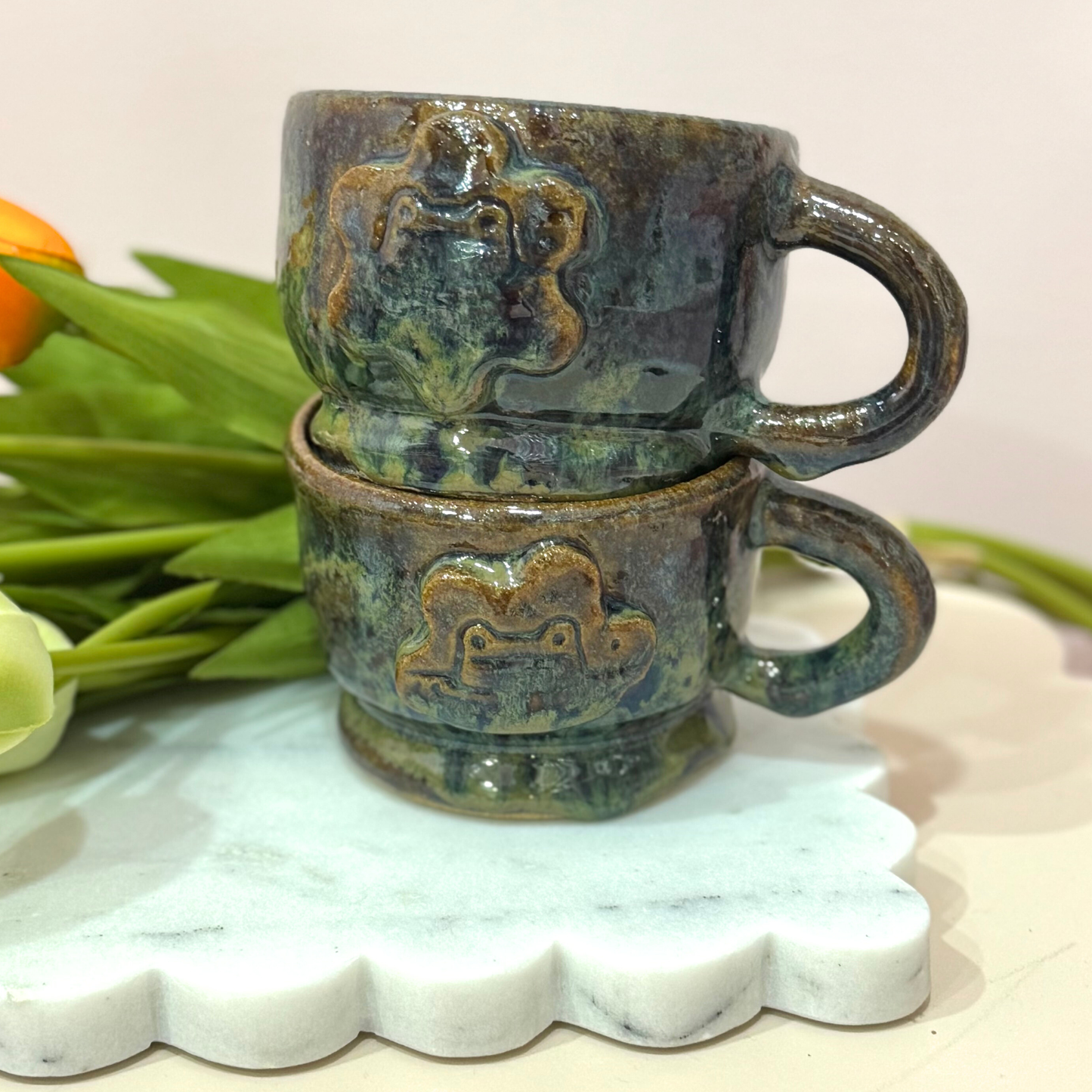 Frog Swamp  Mug_ Hand Made Stoneware mug