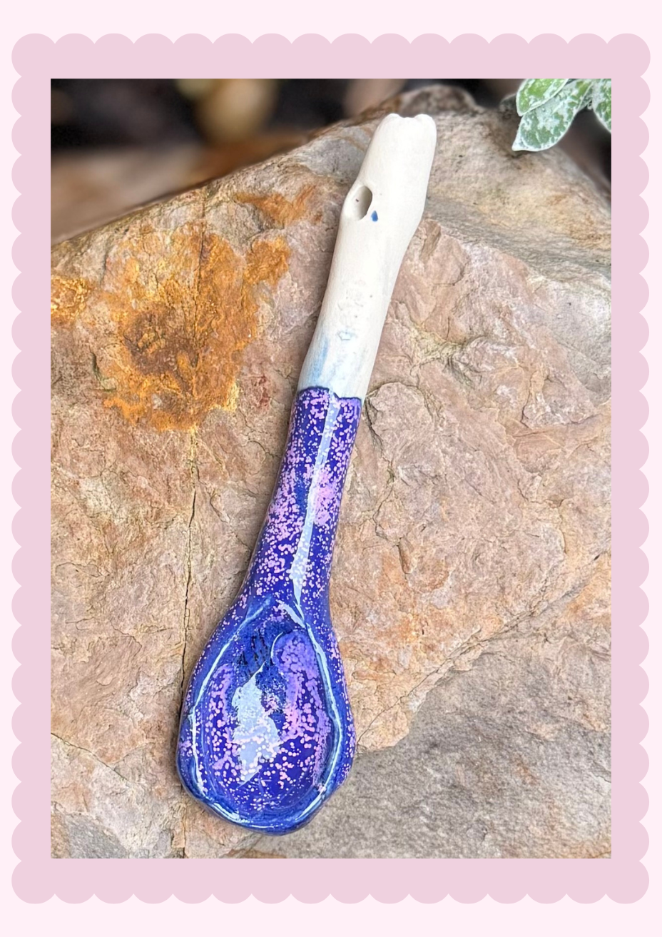 Purple Blue glazed spoon