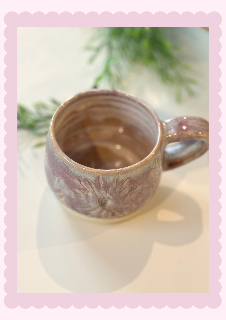 Plum carved mug