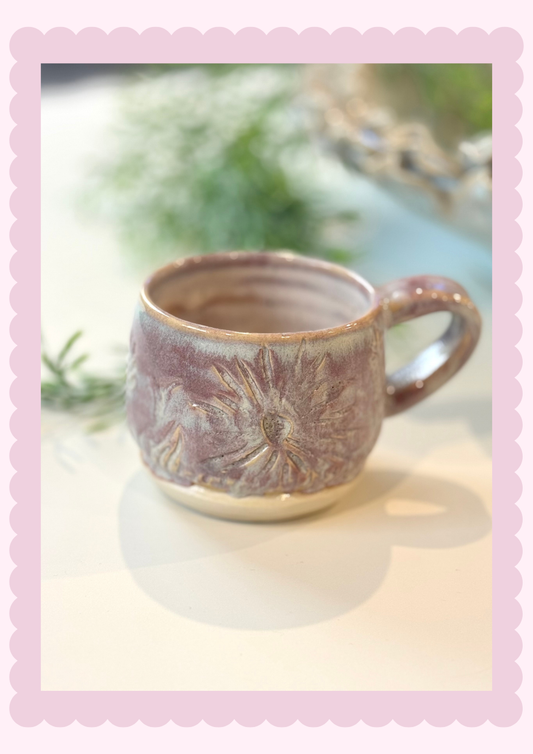 Plum carved mug