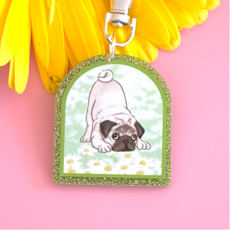 Pug Garden Arch_Shaped keychains