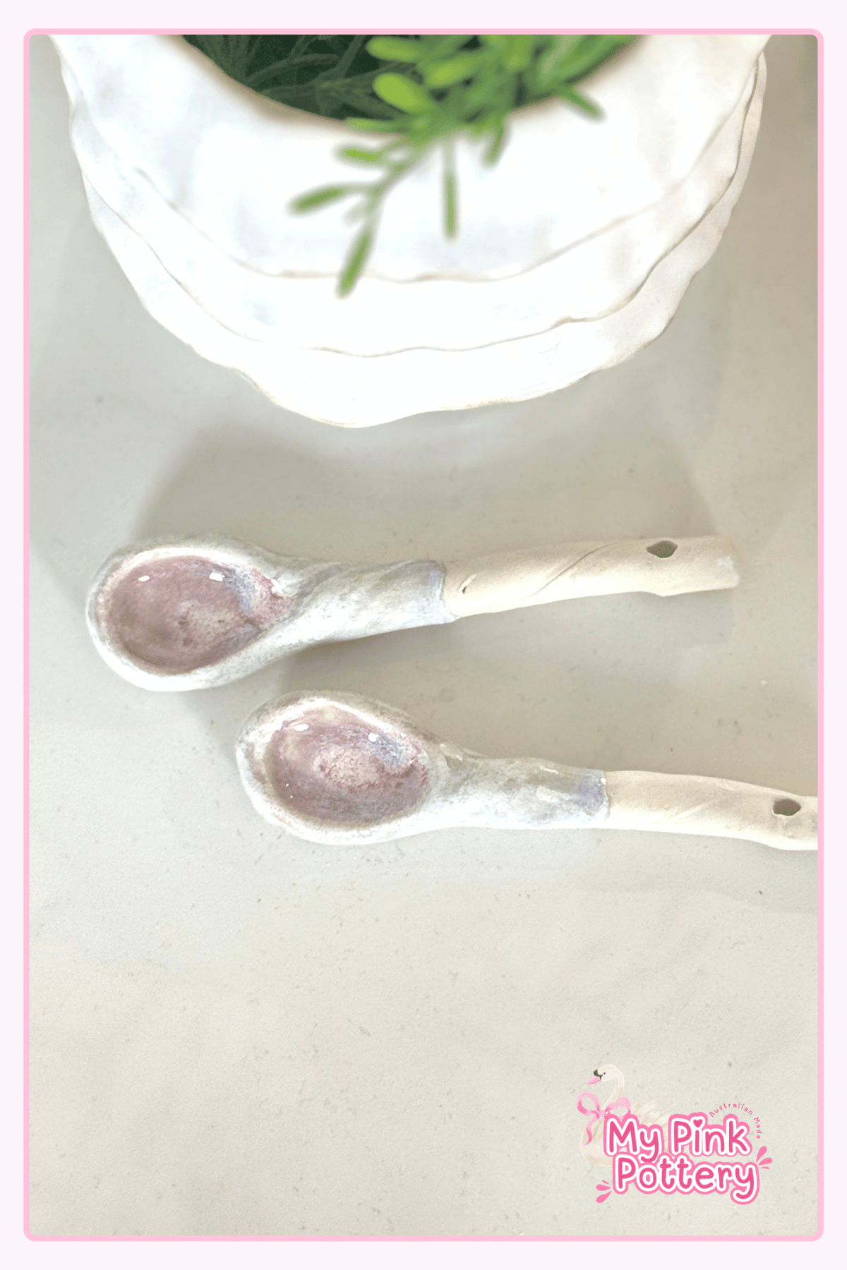 Rustic blue Organic Stoneware Spoon