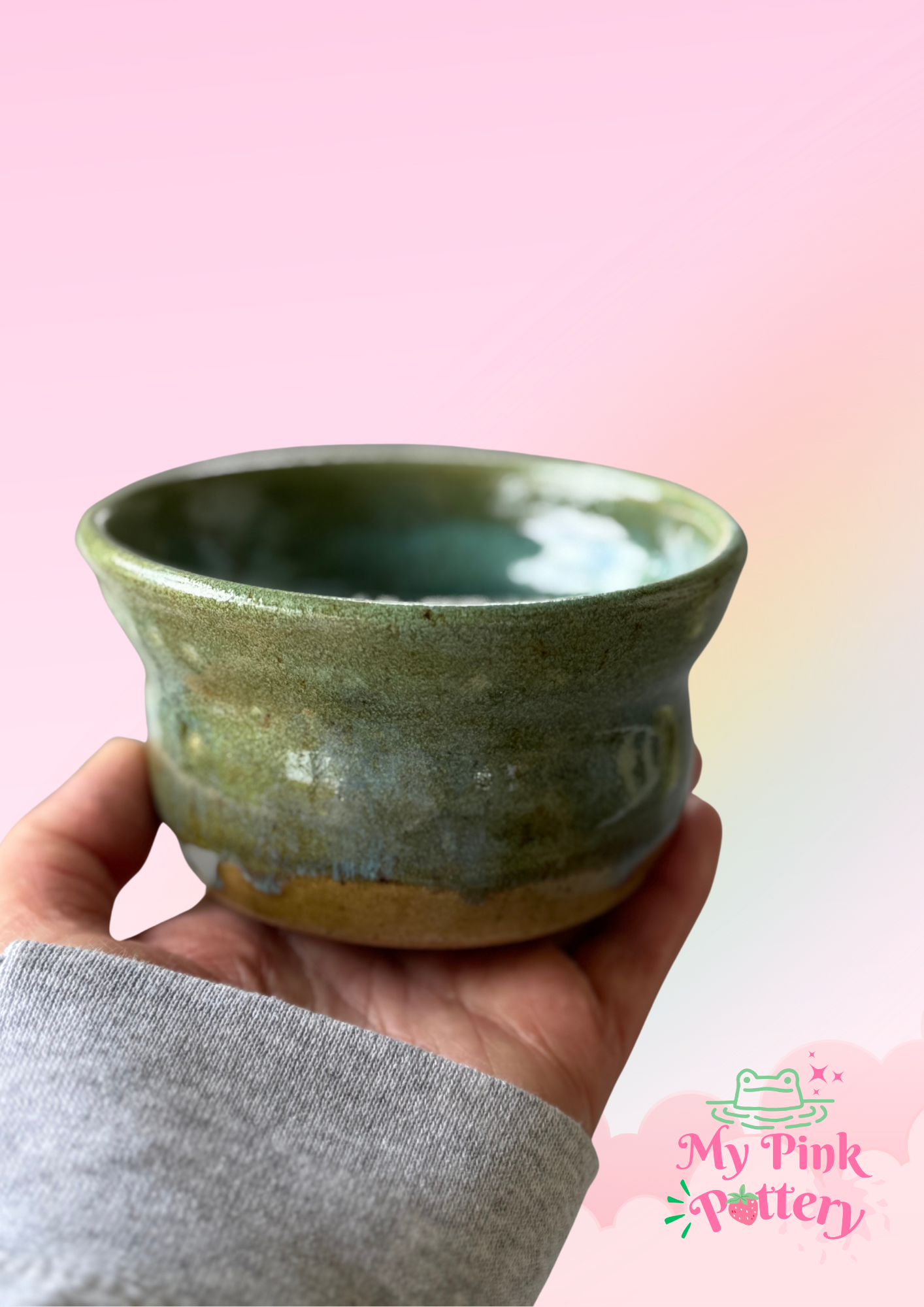 Sea blue wide Lollie jar  - stoneware