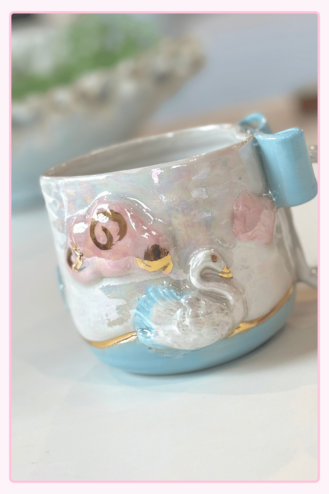Swan Pond_Gold Swirl Mug